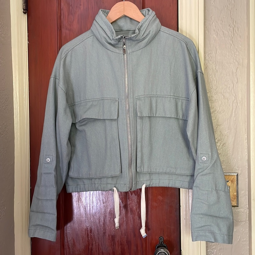 Twill Zip-Up Hooded Jacket